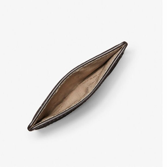 Michaels Kors Reed Large Pebbled Leather Card Case/Camel - Picture 3 of 8